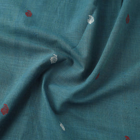 Blue Handspun Handloom Natural Dyed Cotton Jamdani Fabric