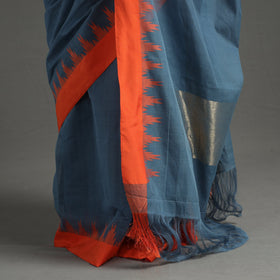 Blue - handspun handloom natural dyed fine silk cotton