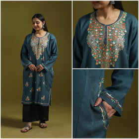 Handwoven aari hand embroidered kashmiri pure wool pheran