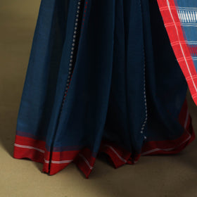 Blue - handwoven cotton begumpuri saree 03 - handcrafted