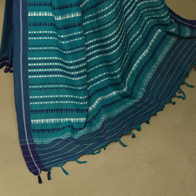 Blue - handwoven cotton begumpuri saree 11 - handcrafted