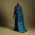 Blue - handwoven cotton begumpuri saree 11 - handcrafted