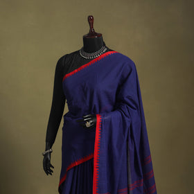 Blue - handwoven cotton begumpuri saree 33 - handcrafted