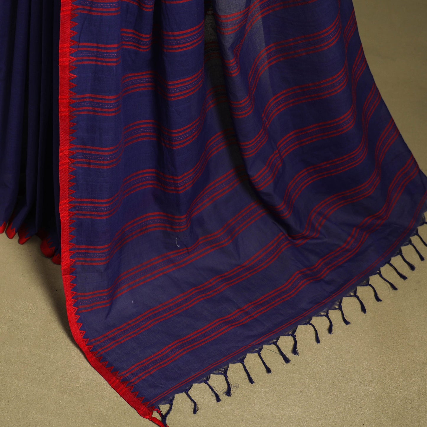 Blue - handwoven cotton begumpuri saree 33 - handcrafted
