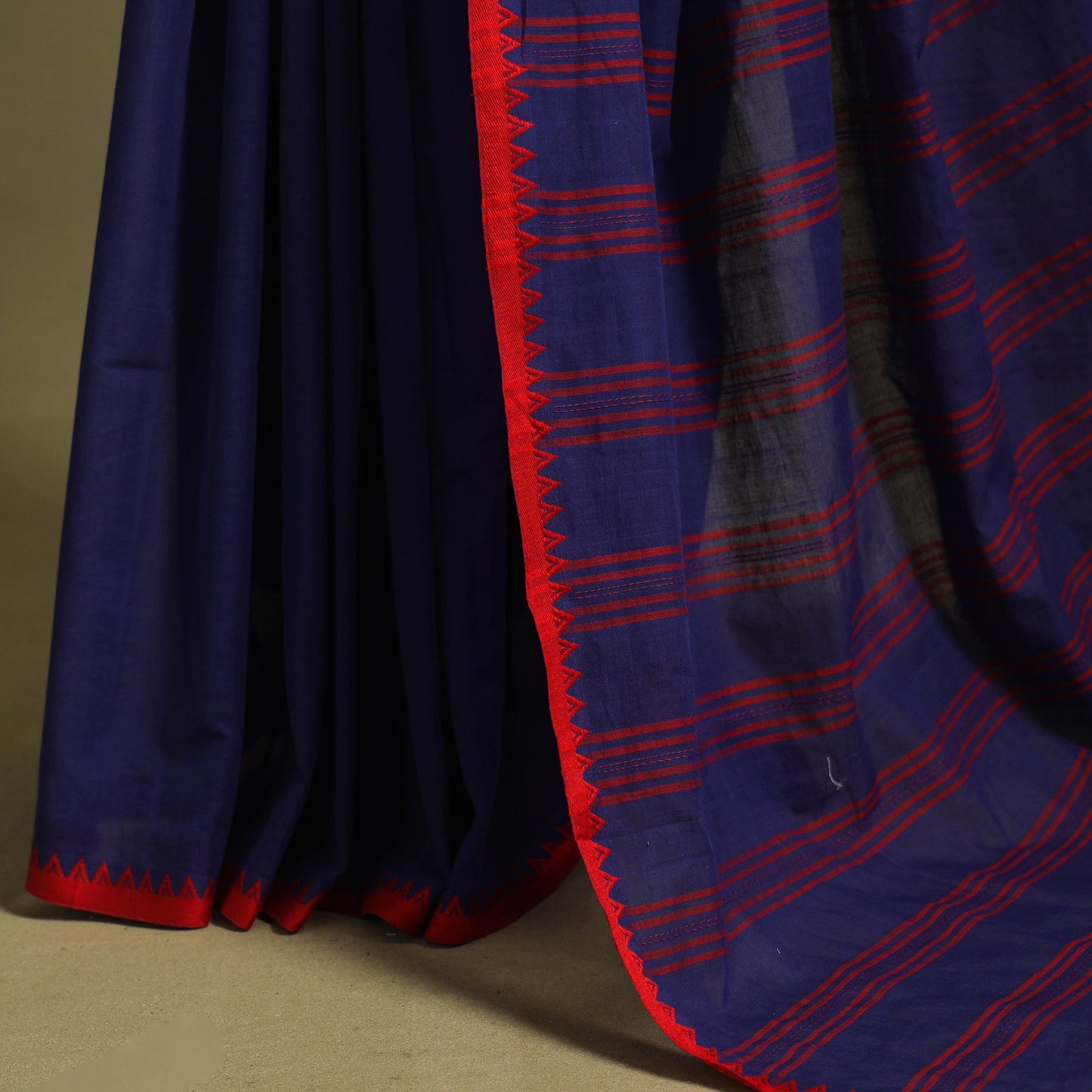 Blue - handwoven cotton begumpuri saree 33 - handcrafted