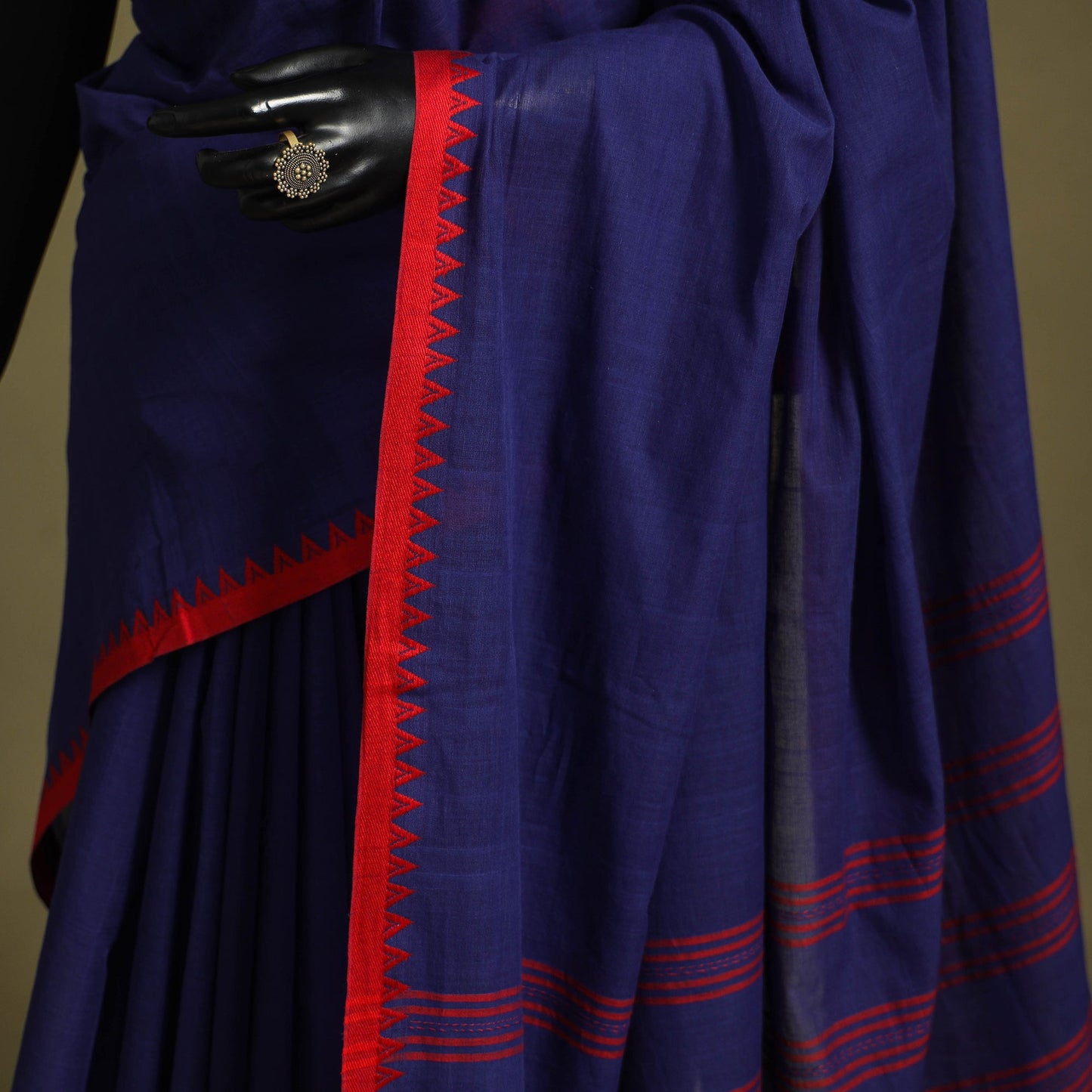 Blue - handwoven cotton begumpuri saree 33 - handcrafted