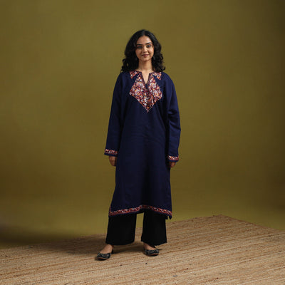 Handwoven sozni hand embroidered kashmiri merino wool