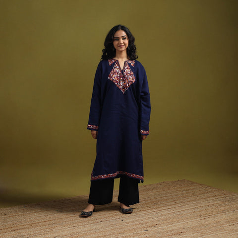 Handwoven sozni hand embroidered kashmiri merino wool