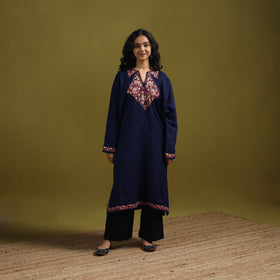 Handwoven sozni hand embroidered kashmiri merino wool