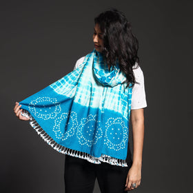  Handwoven Tie-Dye Merino Wool Shibori & Bandhani stole