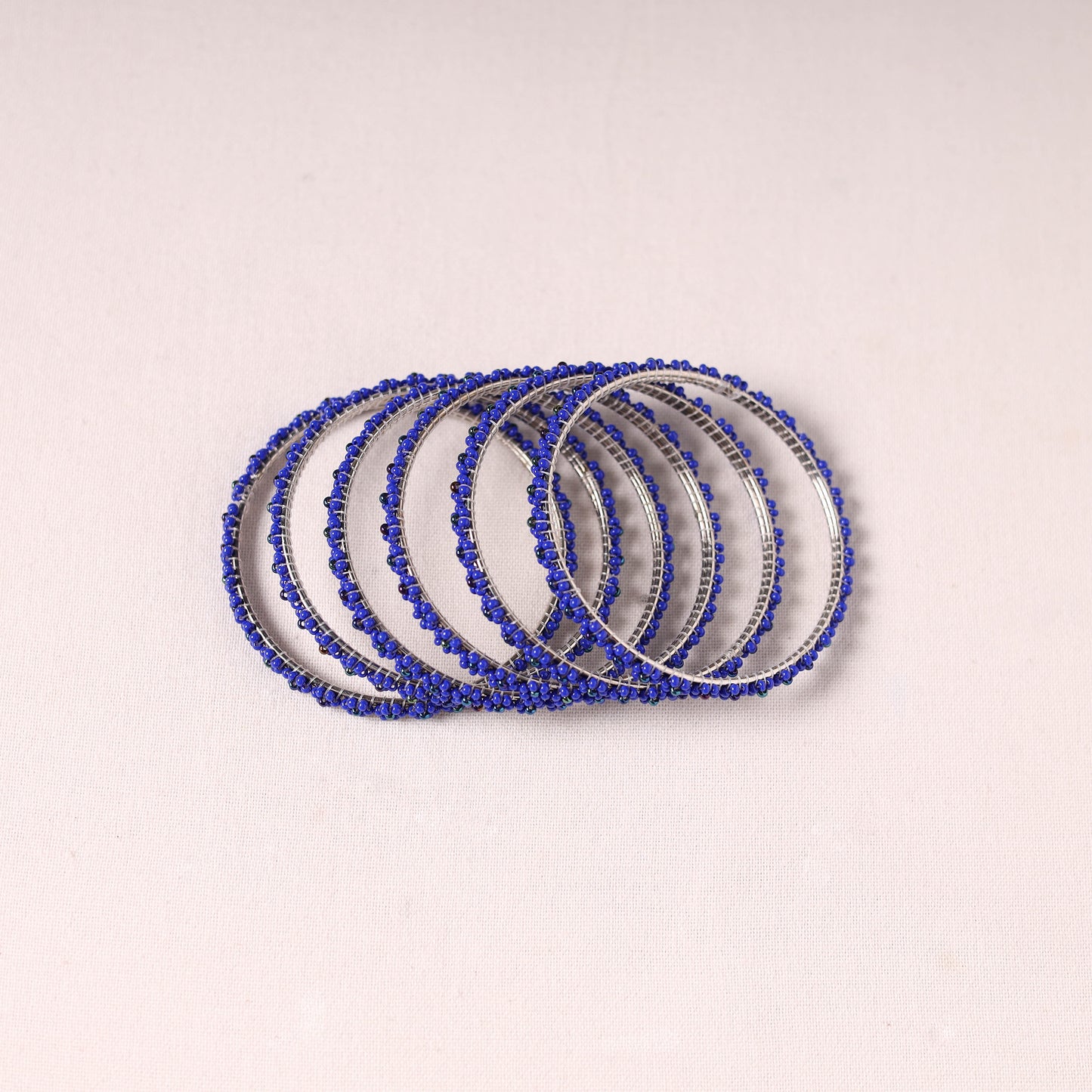  Hapur Flower Beadwork Bangles by Aagaz (Set of 6) 