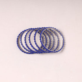  Hapur Flower Beadwork Bangles by Aagaz (Set of 6) 