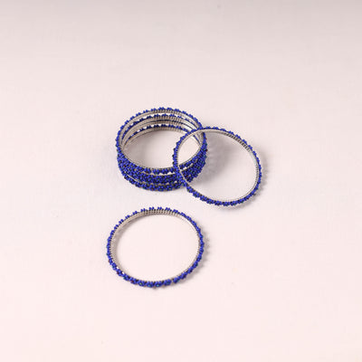  Hapur Flower Beadwork Bangles by Aagaz (Set of 6) 