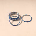 Blue - hapur flower beadwork bangles by aagaz (set of 6) 13