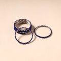 Blue - hapur flower beadwork bangles by aagaz (set of 6) 19