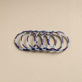 Hapur Flower Beadwork Bangles by Aagaz