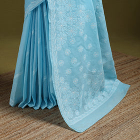 Heavy hand embroidered terivoile cotton lucknow chikan