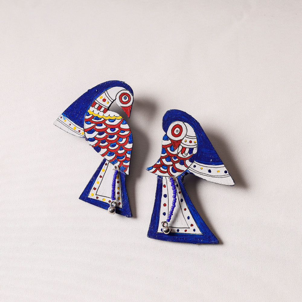 Hum Tum - Madhubani Handpainted Wooden Earrings