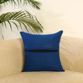 Blue - ikat cotton with modal silk cushion cover 09