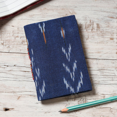  Ikat Fabric Cover Handmade Paper Notebook 