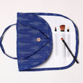 Ikat Fabric Multipurpose Segmented Make-up Brush Wrap Pouch/Case 