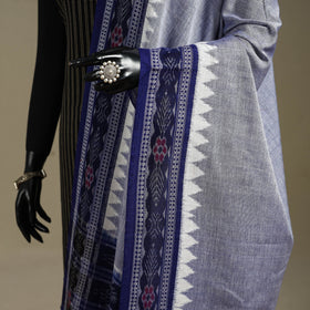 Blue - ikat handloom cotton sambalpuri dupatta 01
