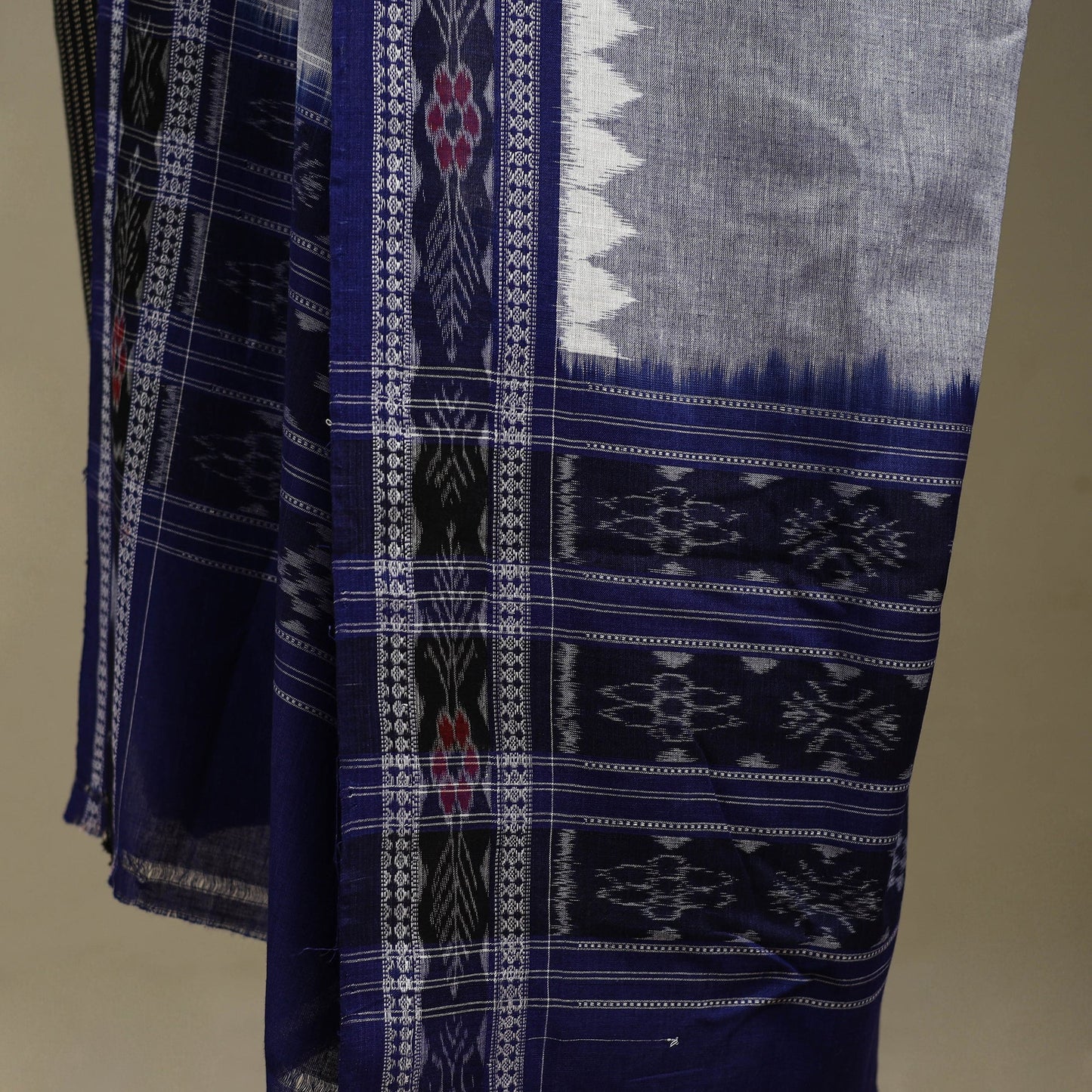 Blue - ikat handloom cotton sambalpuri dupatta 01