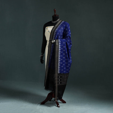 Ikat handloom cotton sambalpuri dupatta 11 - handcrafted