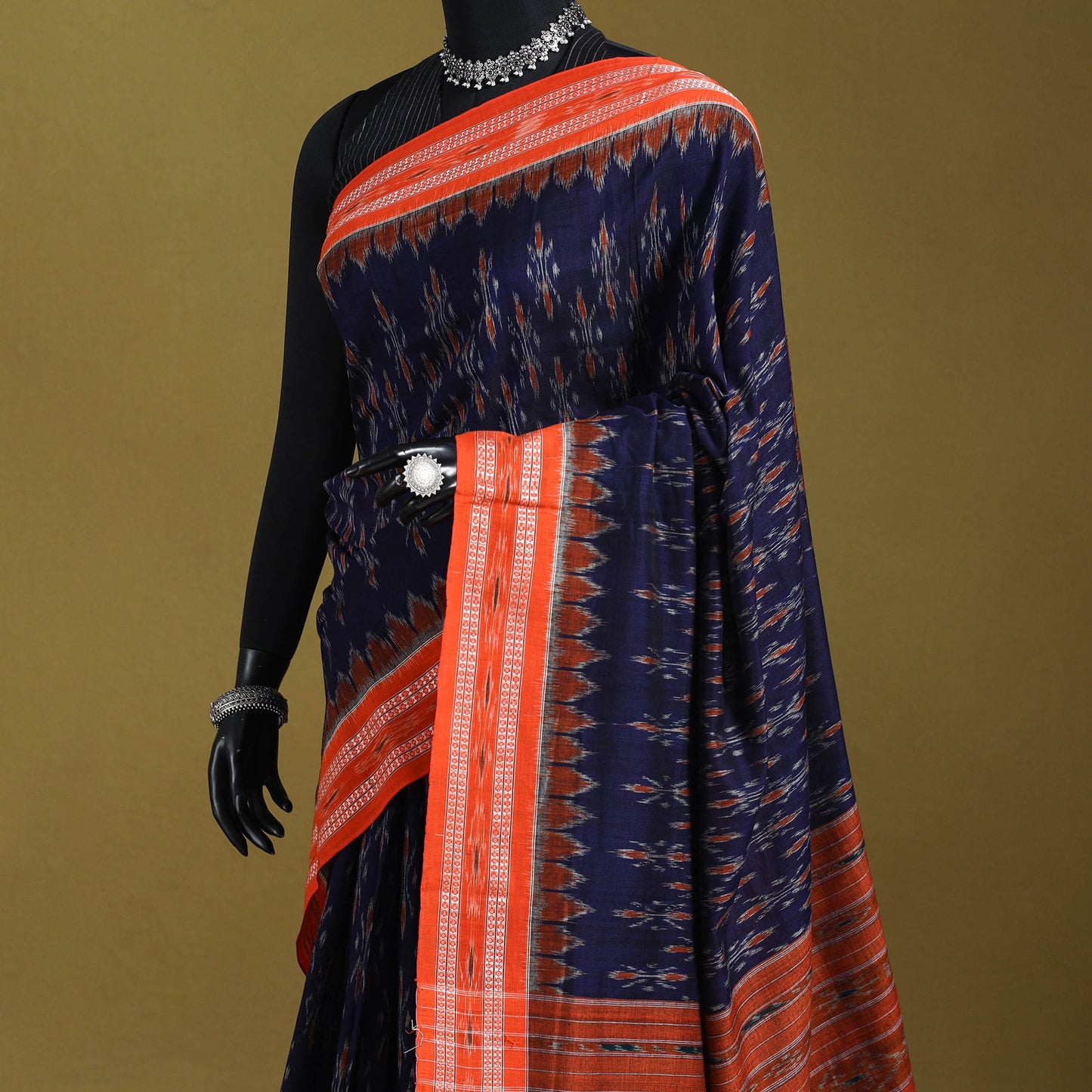 Blue - ikat handloom cotton sambalpuri saree 11