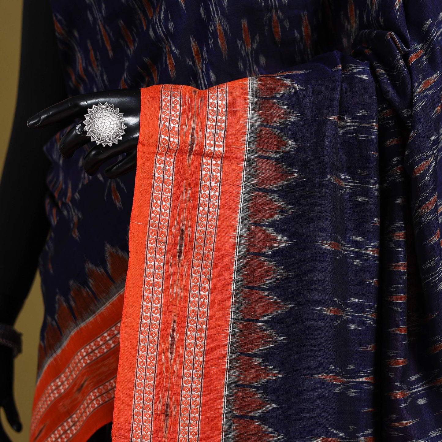 Blue - ikat handloom cotton sambalpuri saree 11