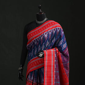 Ikat handloom cotton sambalpuri saree 14 - handcrafted
