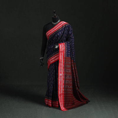Ikat handloom cotton sambalpuri saree 28 - handcrafted