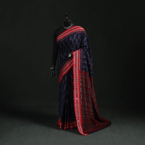 Ikat handloom cotton sambalpuri saree 51 - handcrafted