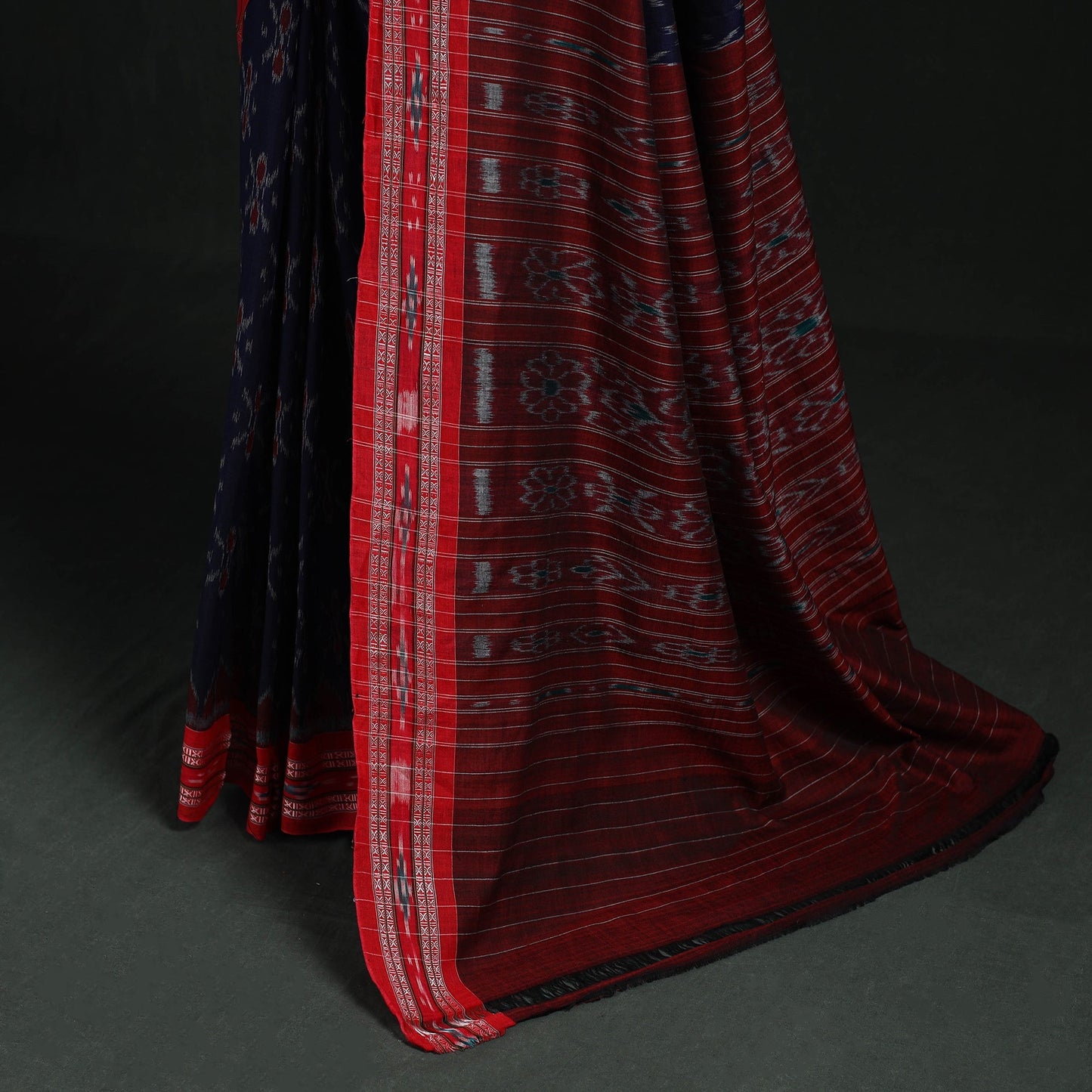 Ikat handloom cotton sambalpuri saree 51 - handcrafted