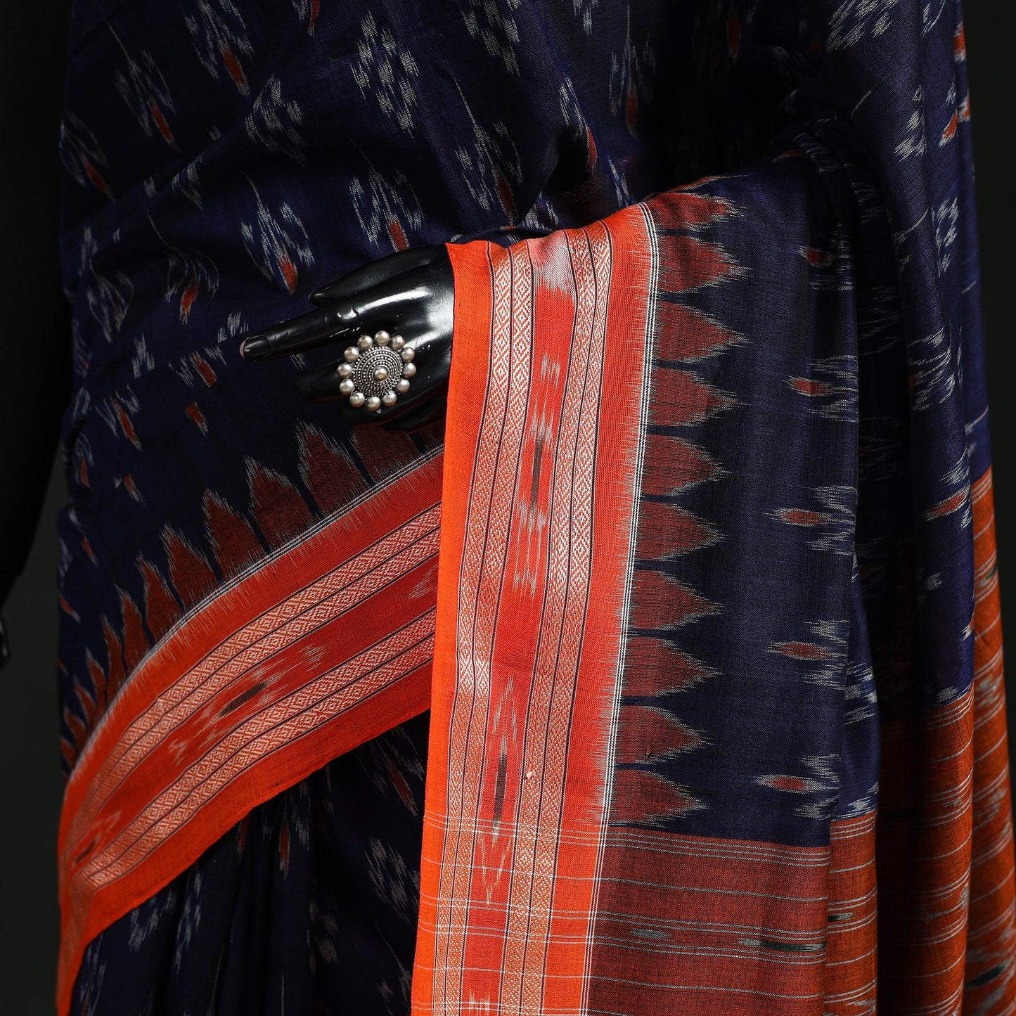 Ikat handloom cotton sambalpuri saree 57 - handcrafted