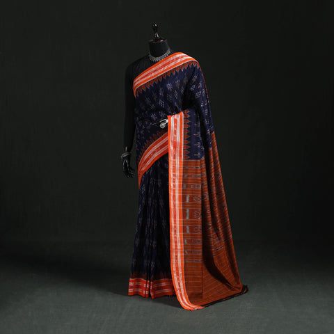 Ikat handloom cotton sambalpuri saree 57 - handcrafted