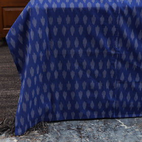 Blue - ikat with modal silk patch cotton bedsheet set 38