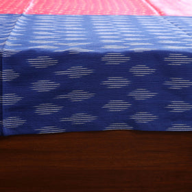 Blue - ikat with modal silk patch cotton bedsheet set 38