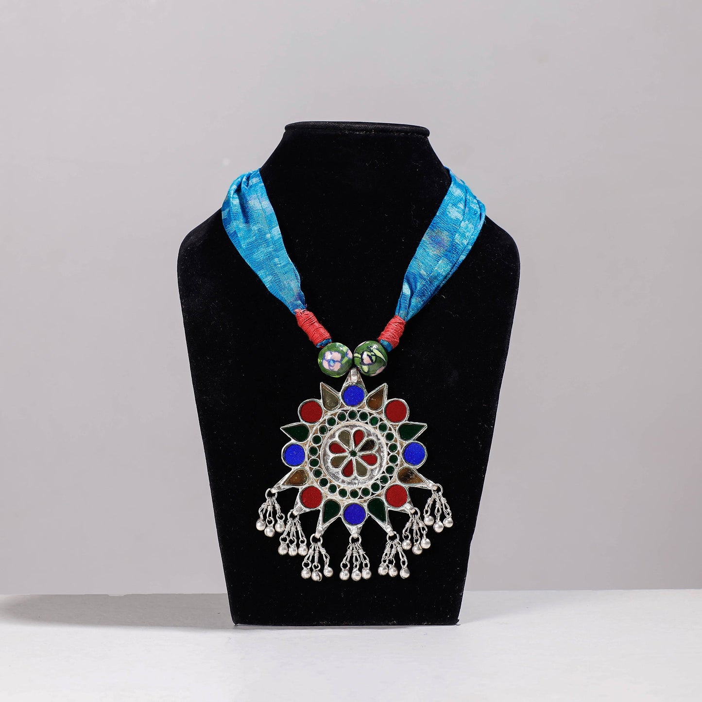 Buy Ikat Silk Fabric GS Pendant Necklace Online at iTokri.com