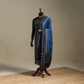 Blue - ikat weave cotton sambalpuri dupatta 36 - handcrafted