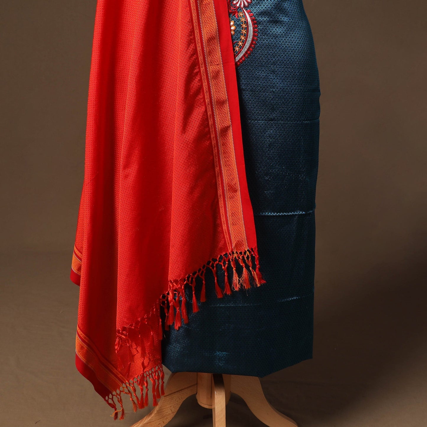 Ilkal kasuti embroidery khun silk 2pc unstitched dress