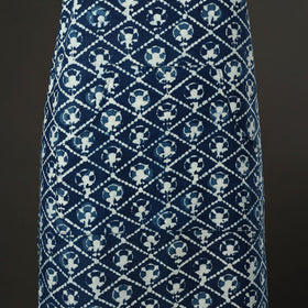 Blue - Indigo - Bagru Block Print Cotton Apron with Pocket 52