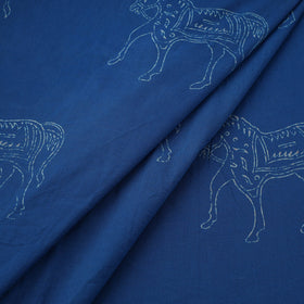 Blue indigo Bagru Block Print Cotton Fabric 