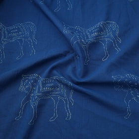 Blue indigo Bagru Block Print Cotton Fabric 