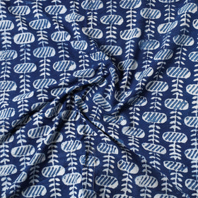 Blue Indigo Bagru Dabu Block Printed Cotton Precut Fabric 