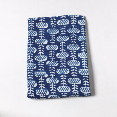 Blue Indigo Bagru Dabu Block Printed Cotton Precut Fabric 