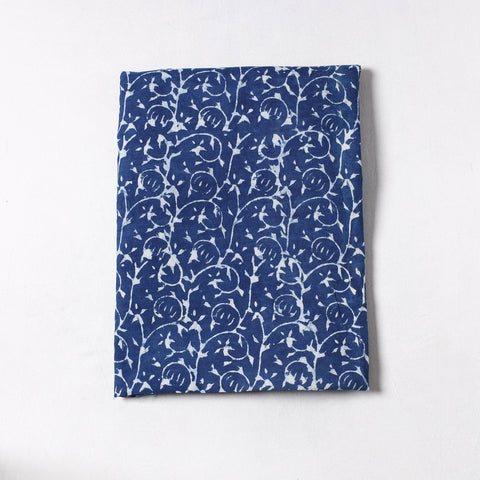 Blue Indigo Bagru Dabu Block Printed Cotton Precut Fabric 