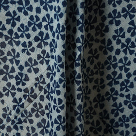 Blue - indigo bagru hand cotton fabric 06 - handcrafted