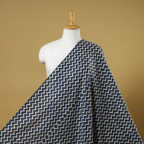 Blue - indigo bagru hand cotton fabric 10 - handcrafted