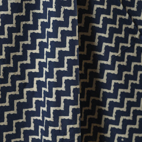 Blue - indigo bagru hand cotton fabric 10 - handcrafted